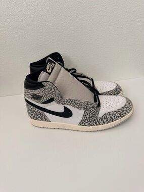 Nike Air Jordan 1 Retro High OG Elephant Print DZ5485-052 Size 18 Black White